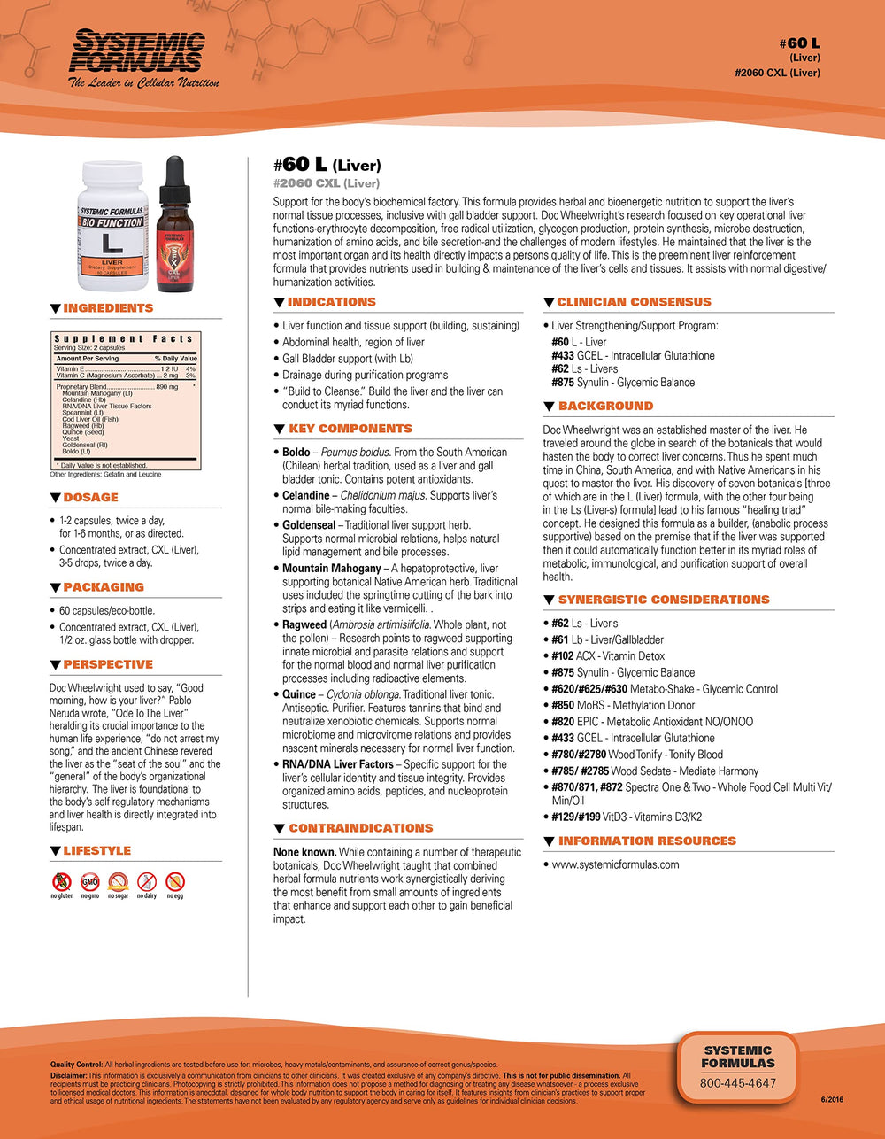 Systemic Formulas L liver capsules ready for daily digestive support.