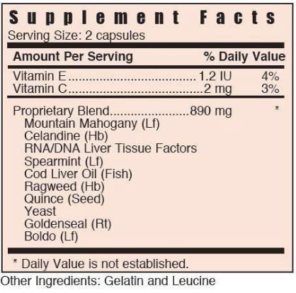 Close-up of Systemic Formulas L liver label highlighting gluten-free purity.
