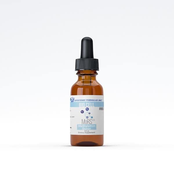 Close-up of bottle label highlights Bio Cell #851 and folate blend.