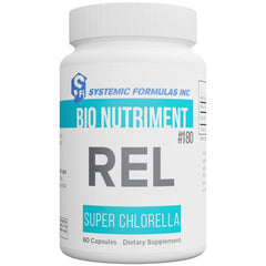 Systemic Formulas REL - CHLORELLA bottle for daily cleansing support.