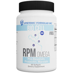 Systemic Formulas RPM Pre-Resolvin bottle label for cardiovascular and general wellness.