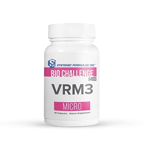 Systemic Formulas VRM3 bottle front promotes daily gut wellness.