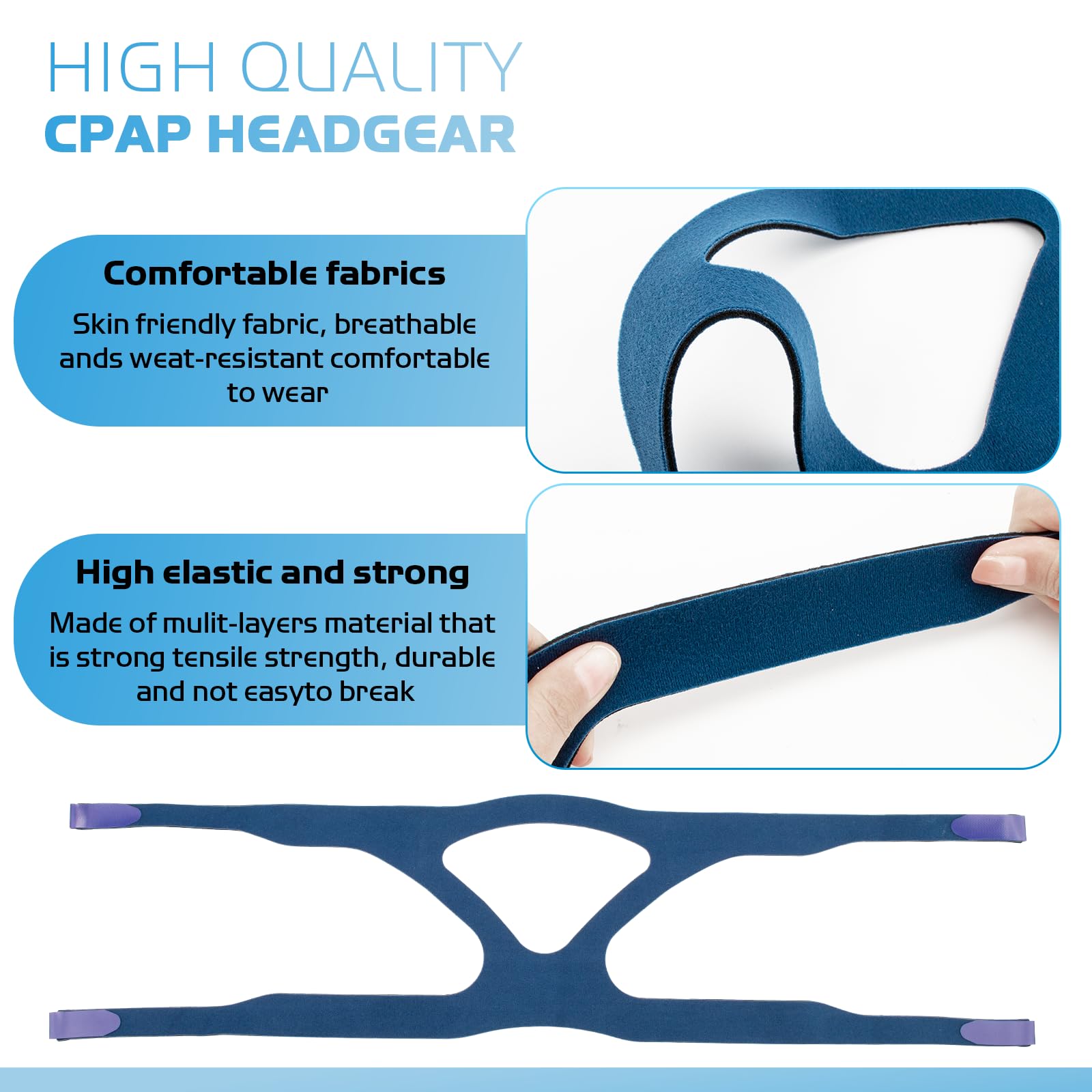 SyunsXoon breathable headstrap fabric reduces pressure points for comfortable all-night wear.