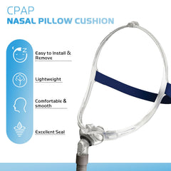 SyunsXoon gel silicone nasal pillow material offers soft, lightweight cushion.