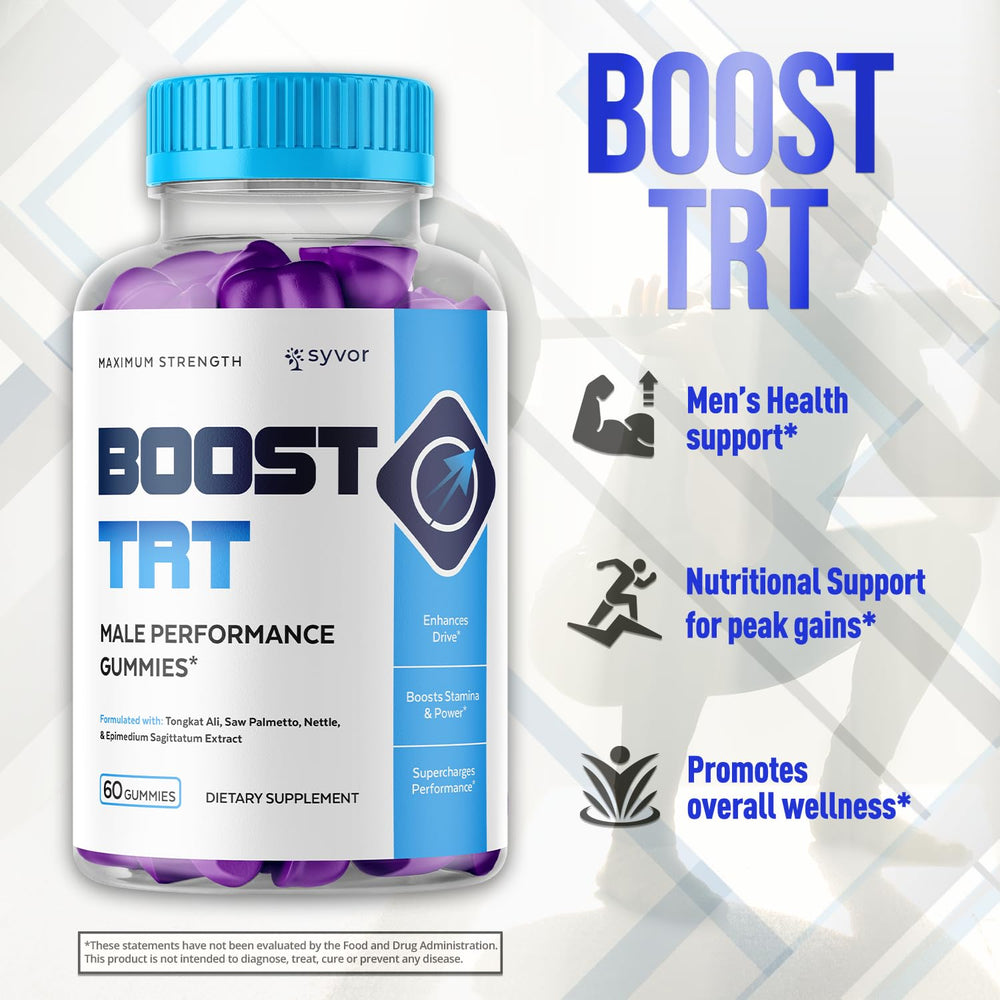 Syvor Boost TRT Gummies bottle pour, easy daily intake.