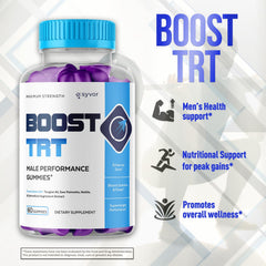 Syvor Boost TRT Gummies bottle pour, easy daily intake.