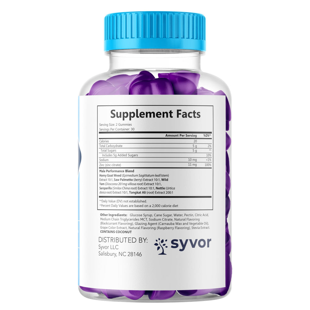 Syvor logo on Boost TRT Gummies bottle, trusted quality.