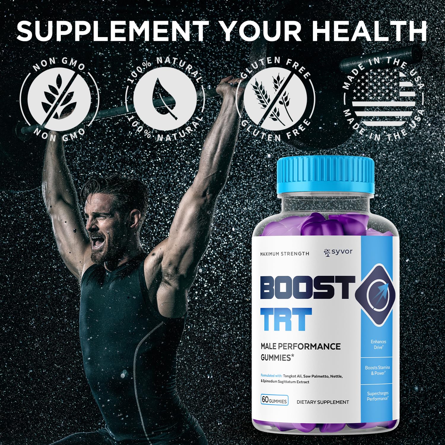 Syvor Boost TRT Gummies natural ingredients highlight a clean formula.
