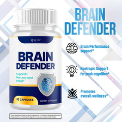 Syvor Brain Defender ingredients label close-up highlighting natural components.