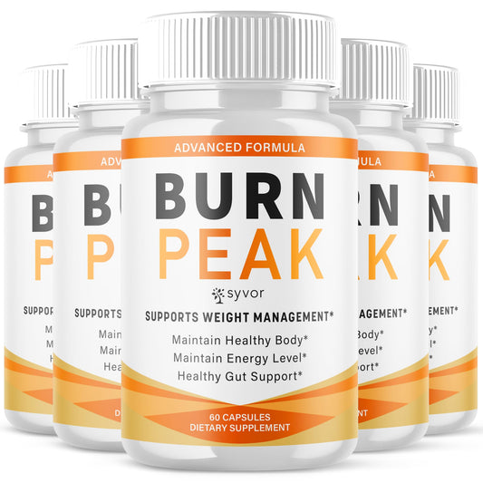 Syvor Burn Peak bottle shows pink salt capsules for an active lifestyle.