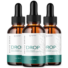 Syvor Drop The Pounds Drops 3 pack bottle closeup for daily wellness support.