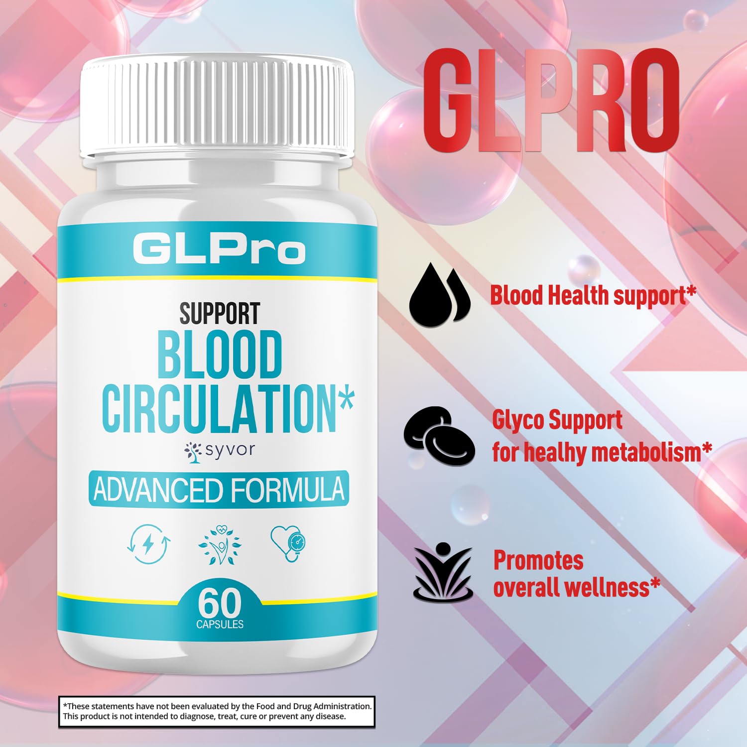 Syvor GLPro Blood bottle on shelf signaling easy daily supplementation