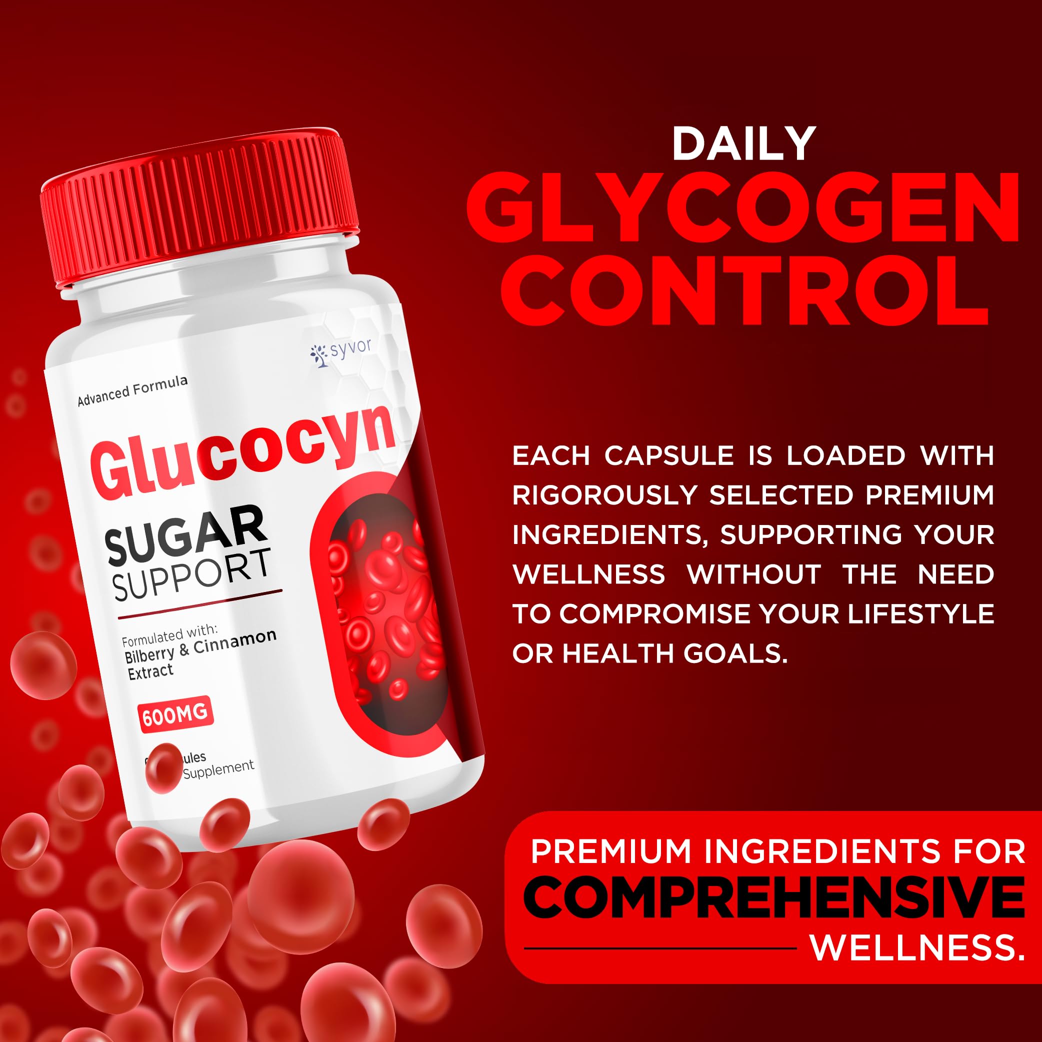 Glucocyn label details ingredients for premium formulation