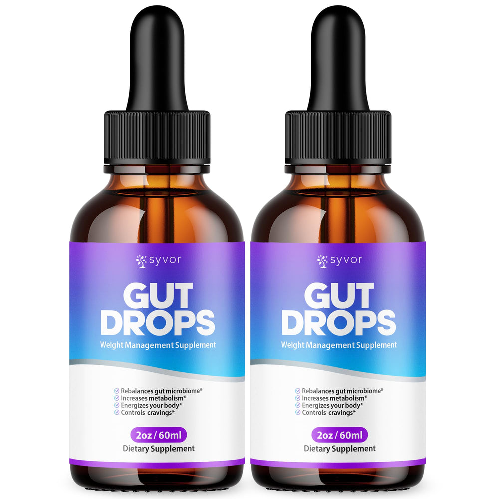 Syvor Gut Drops bottle front view for daily digestive support.