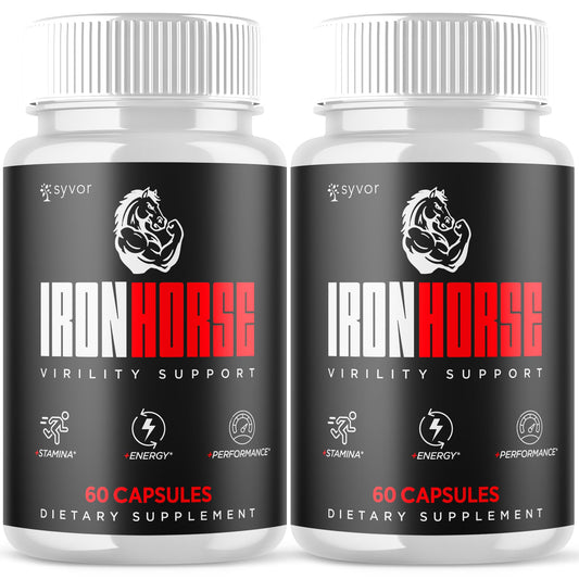 Syvor Iron Horse pills bottle, premium packaging for daily wellness