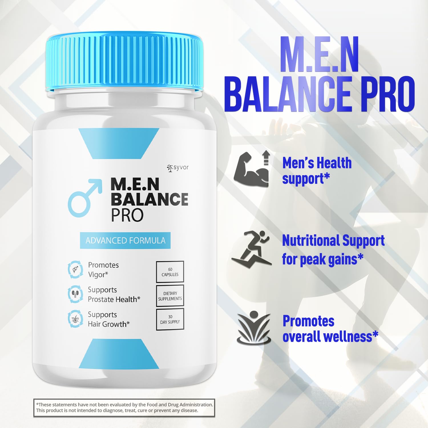 Syvor M.E.N Balance Pro capsules being poured for easy daily intake.