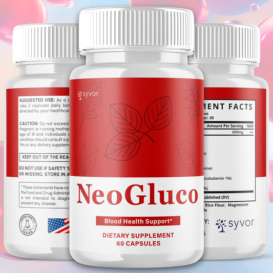 NeoGluco capsules close-up highlighting natural ingredients