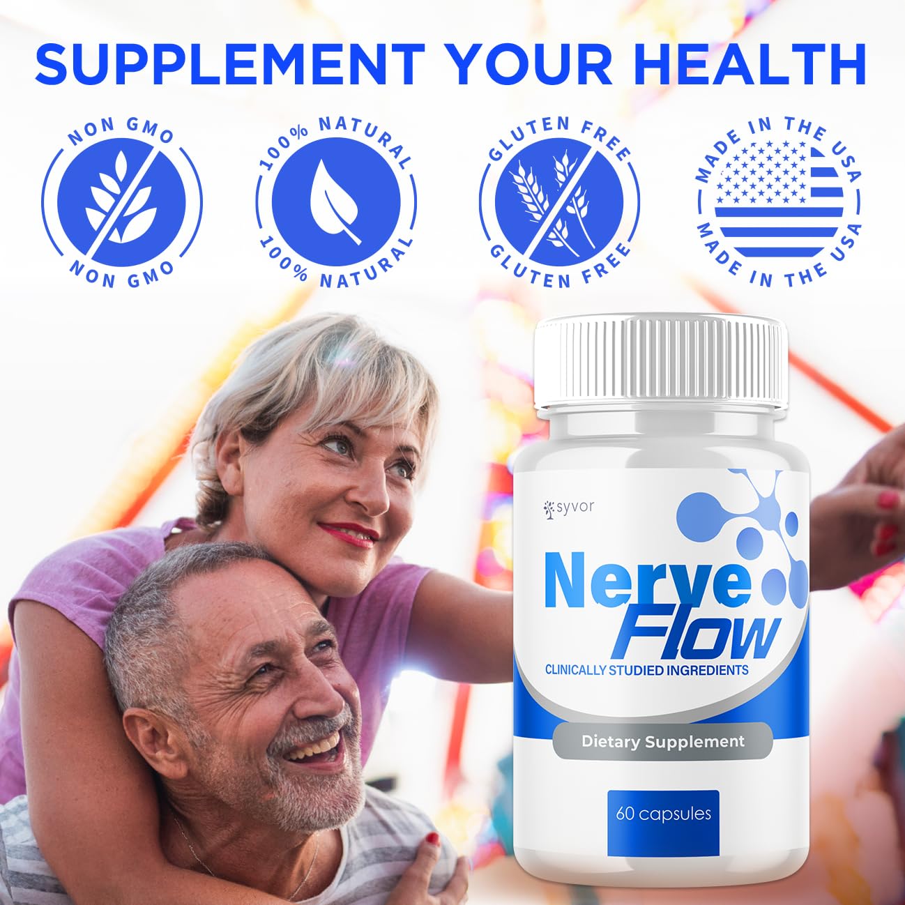 Syvor Nerve Flow 3-pack packaging convenient month-long supply for consistency.