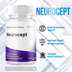 Syvor Neurocept bottle side view, label highlights all-natural formula.