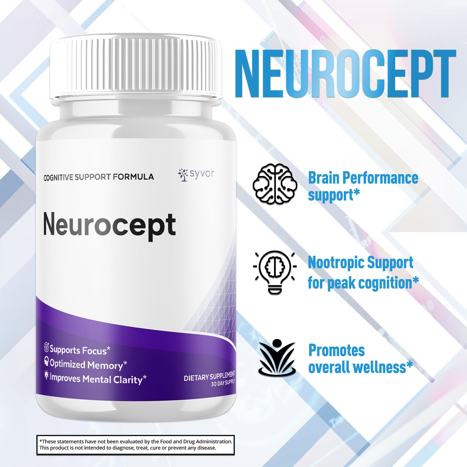 Syvor Neurocept close-up capsules emphasizes natural capsules and quality.
