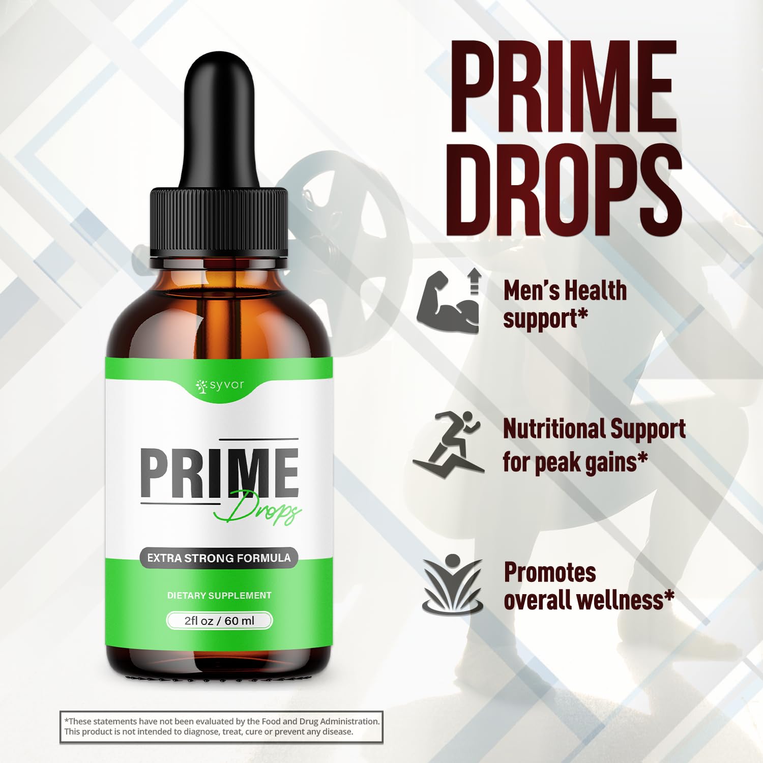 Close-up of Syvor Prime Drops liquid with precise pour.