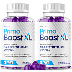 Syvor Primo Boost XL Gummies bottle front showing all-natural wellness support.