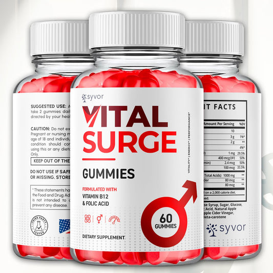 Syvor Vital Surge Advanced Formula bottle featuring max-strength blend for active lifestyles