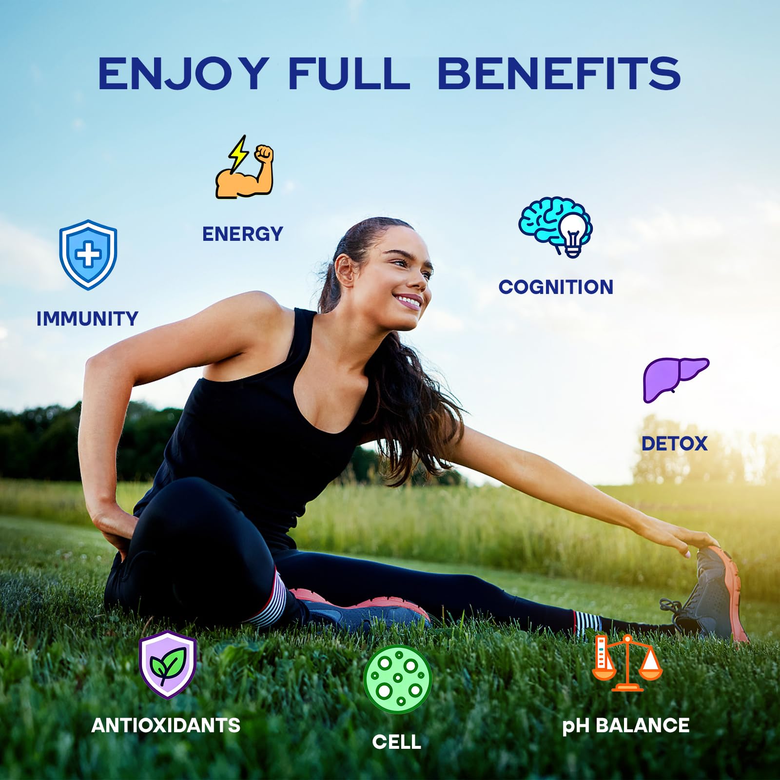 SYZY GENICS Ingredients close-up with CoQ10 and glutathione