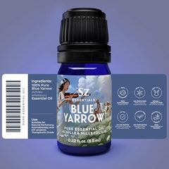 Sz Essentials Blue Yarrow skin-calming scene emphasizes balanced complexion