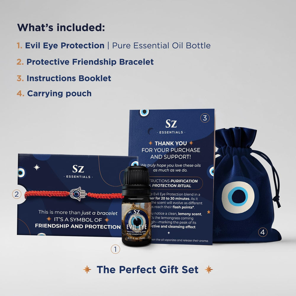 Sz Essentials Evil Eye ingredients blend including sage and citrus for cleansing