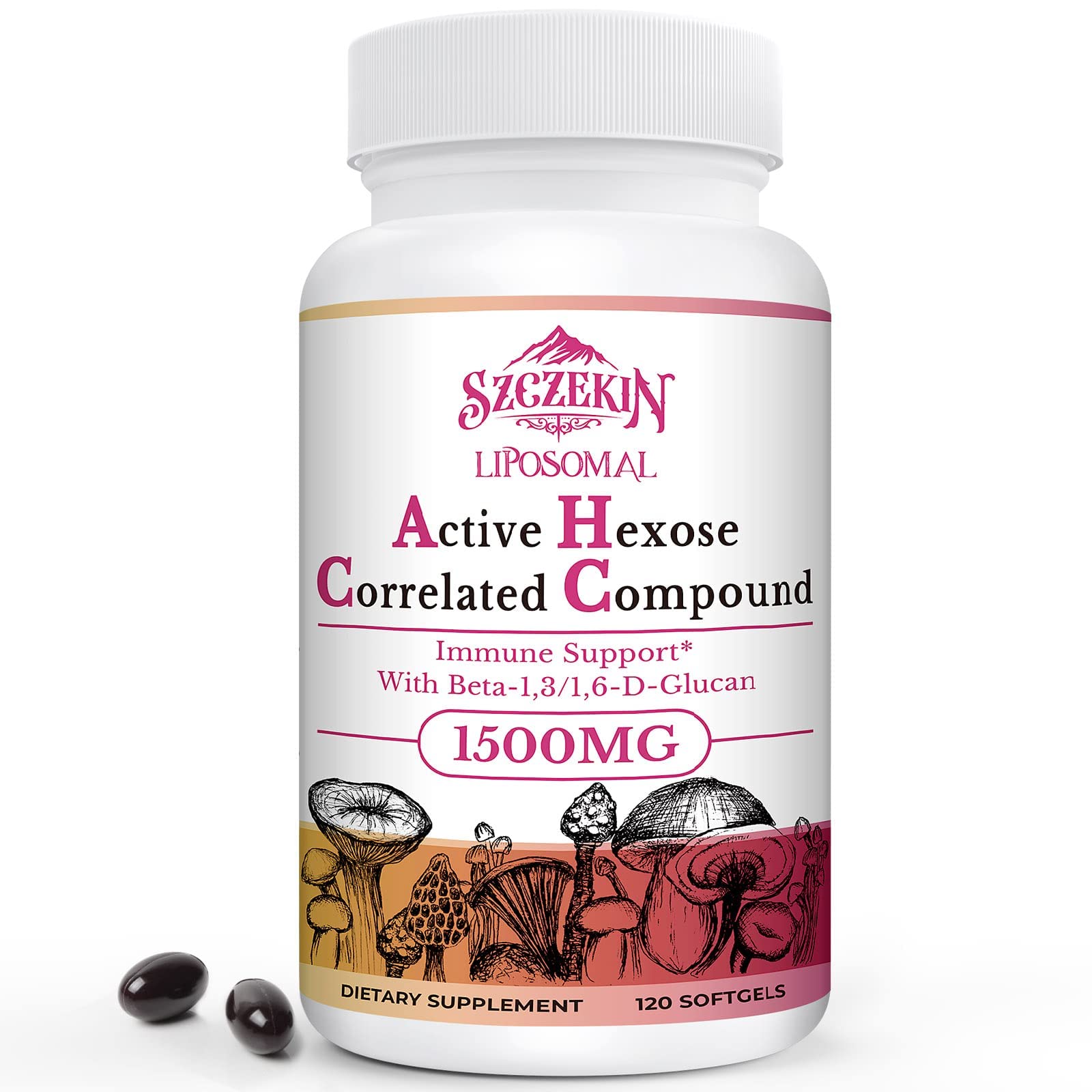 SZCZEKIN liposomal AHCC bottle ready for daily immune support.