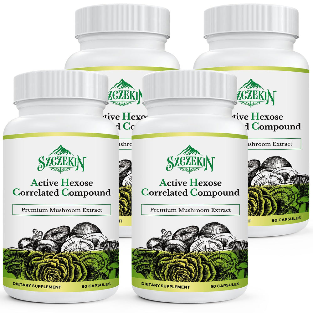 SZCZEKIN AHCC 1500mg bottle front supports immune health.