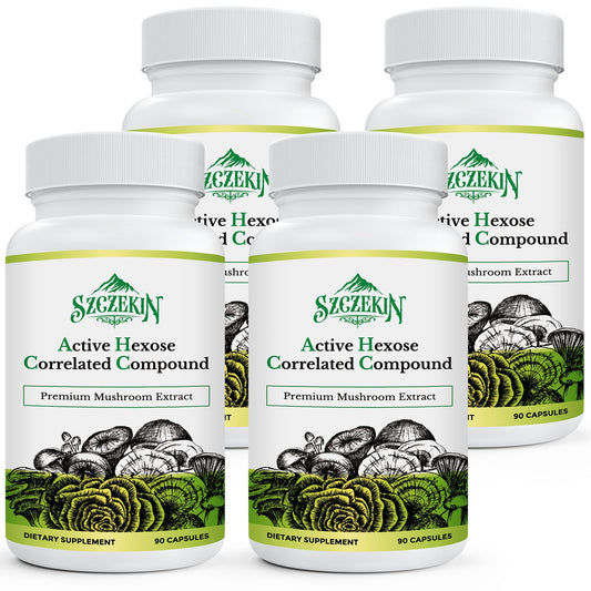 SZCZEKIN AHCC 1500mg bottle front supports immune health.