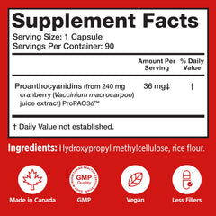 Szio+ Utiva Cranberry PACs capsules closeup in focus
