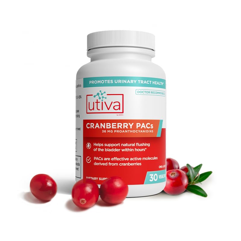 Szio+ Utiva Cranberry PACs label highlights 36 mg PACs per serving
