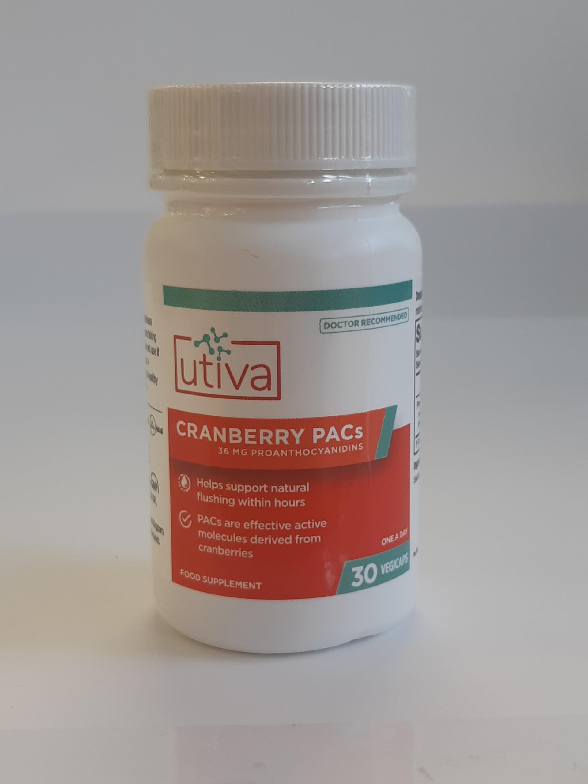 Szio+ Utiva Cranberry PACs vegan capsules free of common allergens