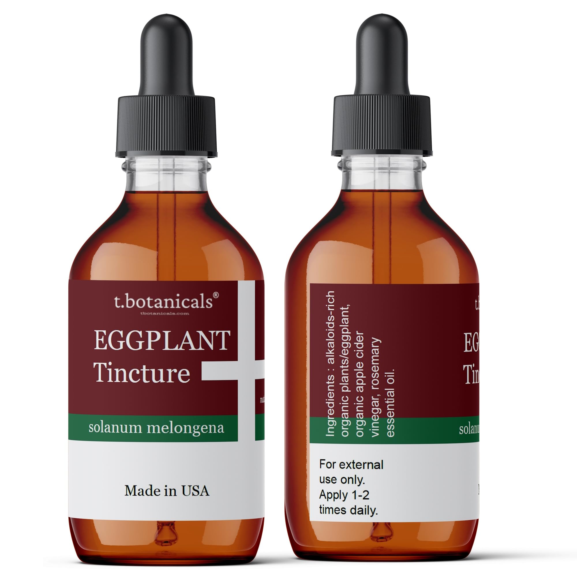 t.botanicals eggplant tincture applied with cotton ball to affected skin