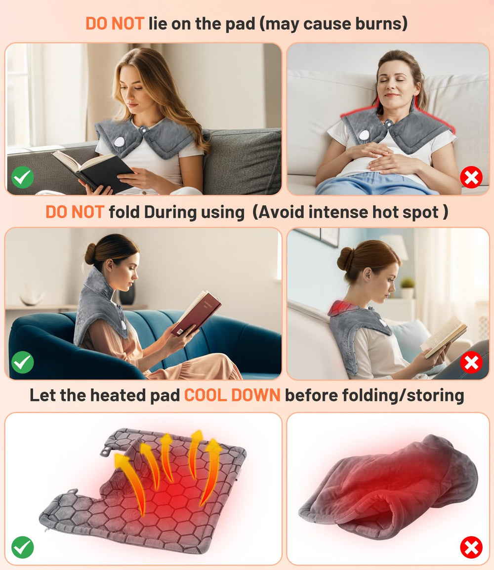 TABEKE machine-washable heating pad with detachable controller for easy care.
