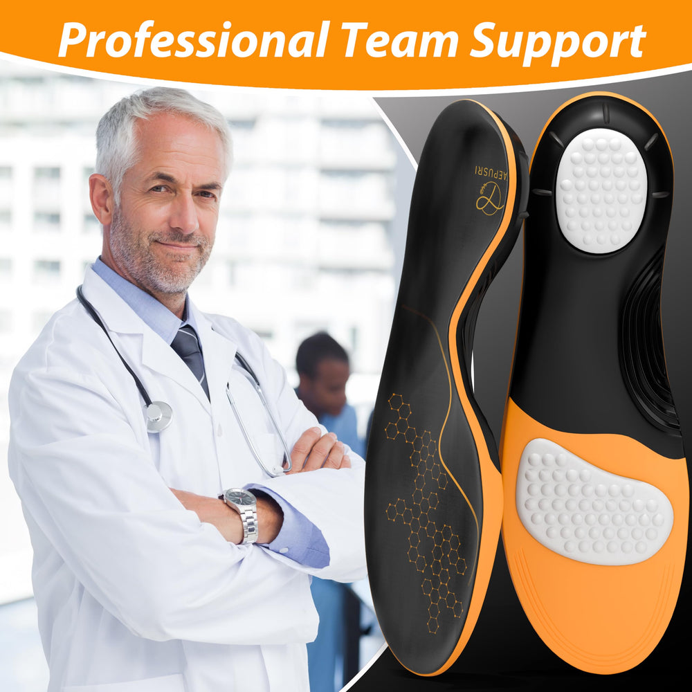 TAEPUSR gel cushioning insoles orange provide comfortable support throughout the day