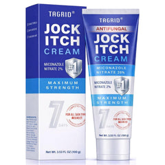 TAGRID antifungal cream applied to jock itch for quick relief.