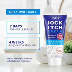 Travel-friendly TAGRID antifungal cream packaging on the go.