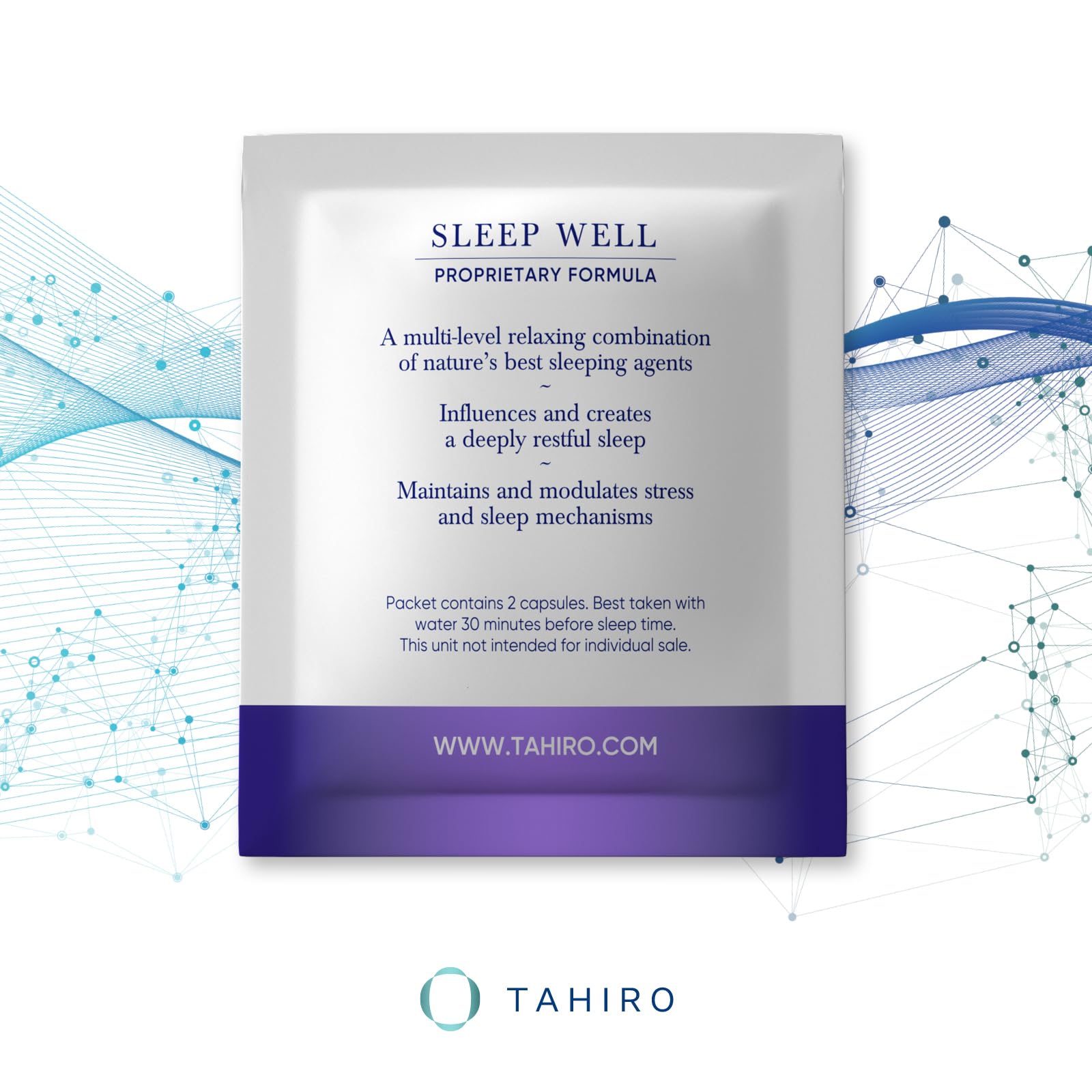 TAHIRO Sleep Well ingredients panel image with kava and valerian highlights