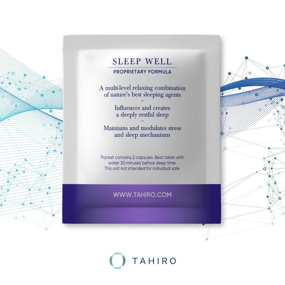 TAHIRO Sleep Well ingredients panel image with kava and valerian highlights