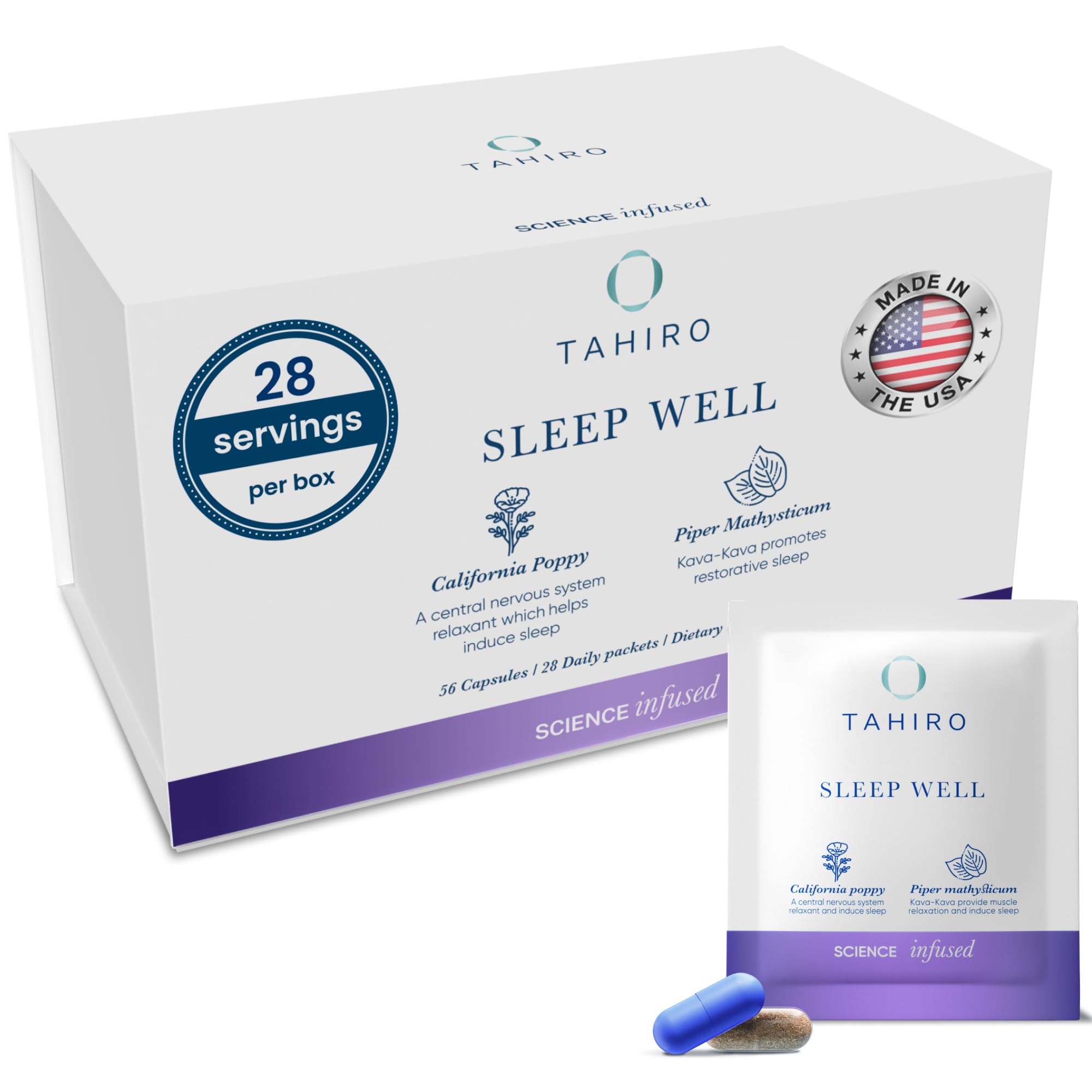 TAHIRO Sleep Well packets close-up for easy nightly use and consistent rest support