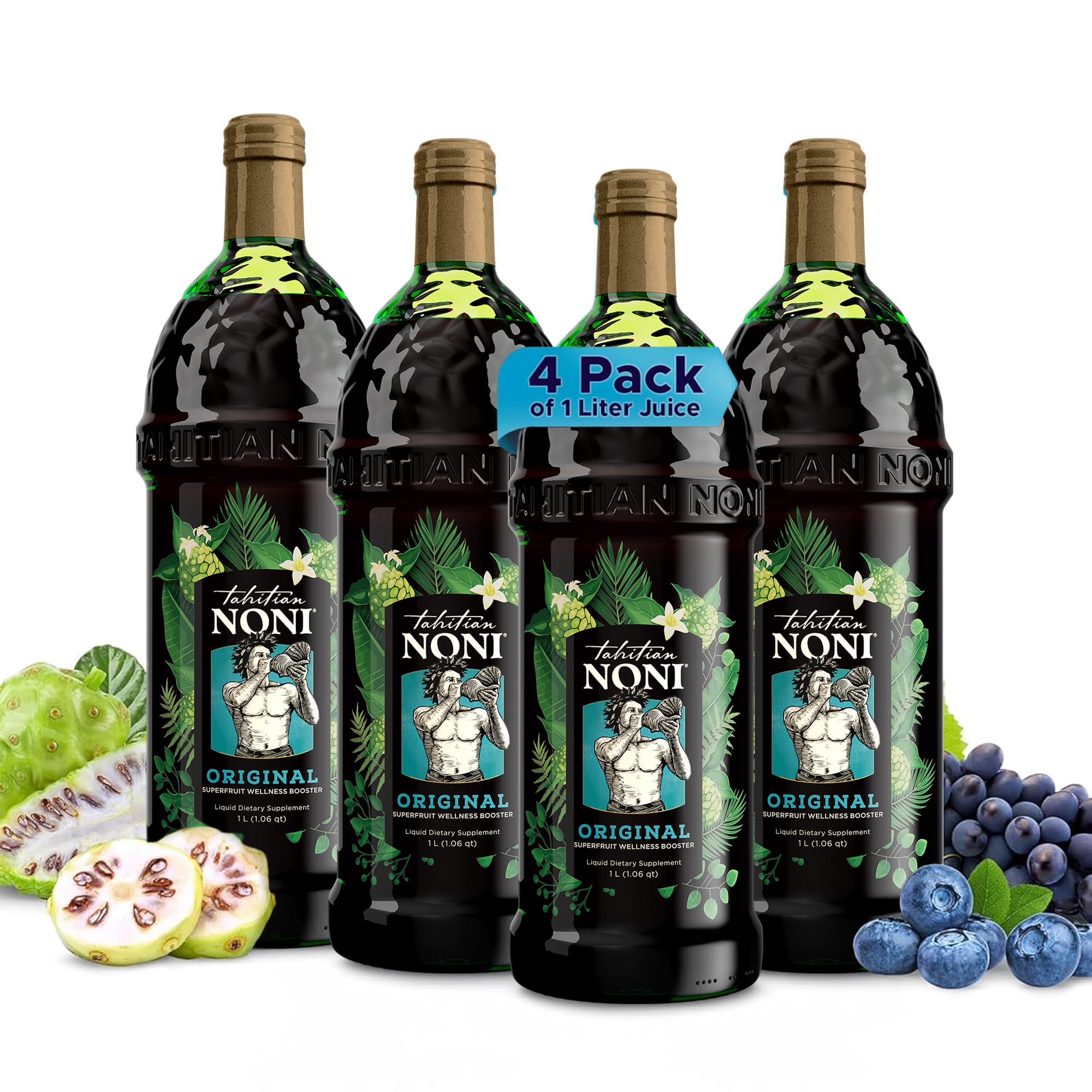 Tahitian Noni juice bottle 1L shows pure noni blend for daily vitality.