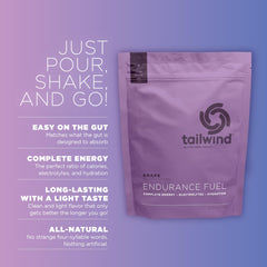 Tailwind Endurance Fuel grape powder dissolves quickly in water