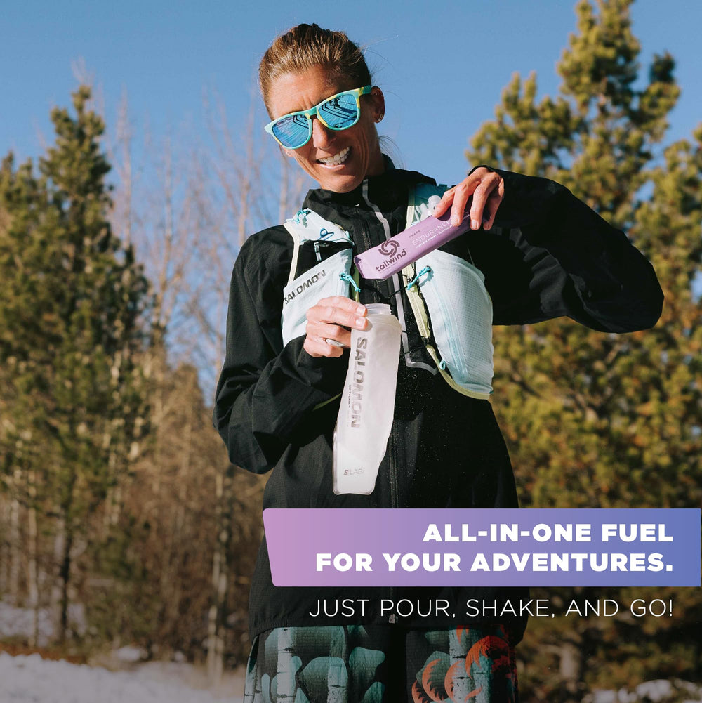 Tailwind Endurance Fuel label close-up showcasing flavor options