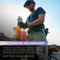 Tailwind Endurance Fuel 30-serving tub label indicates long-lasting endurance support.