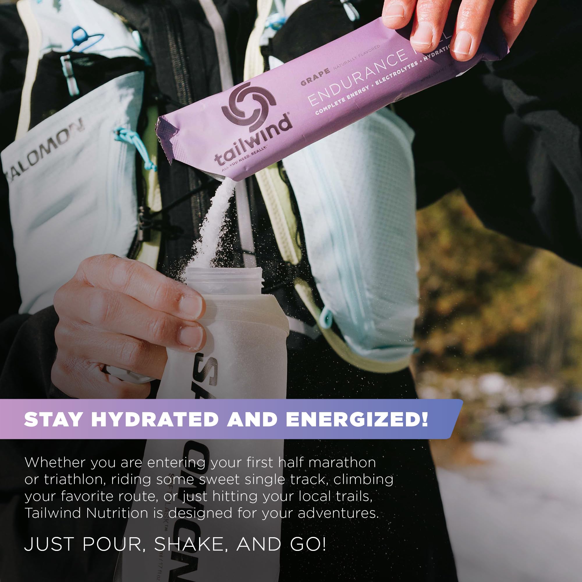 Tailwind Endurance Fuel athlete in action fueling during training