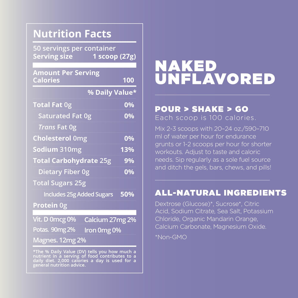Tailwind Endurance Fuel ingredients panel emphasizes clean energy ingredients.